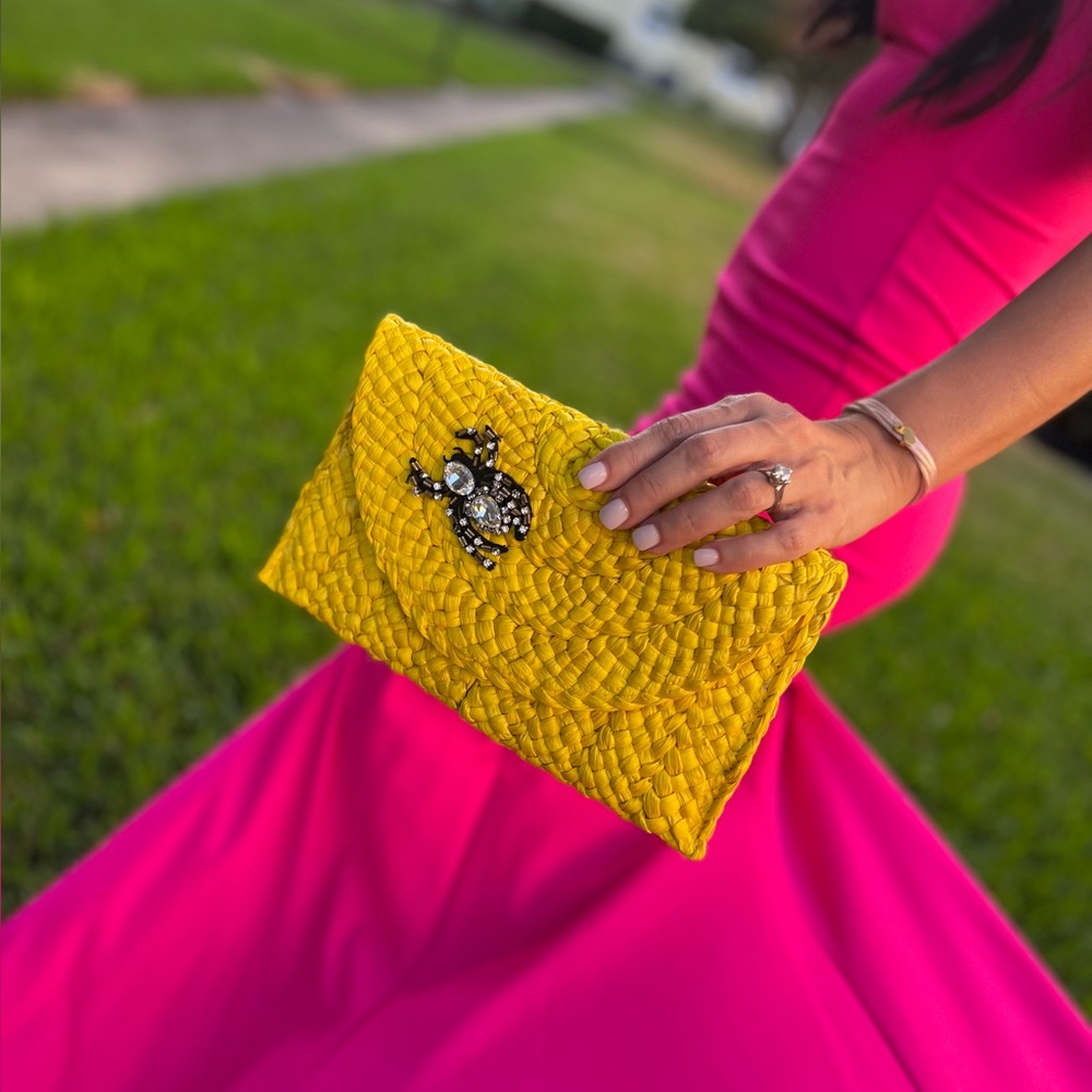 Handmade Summer clutch. Yellow